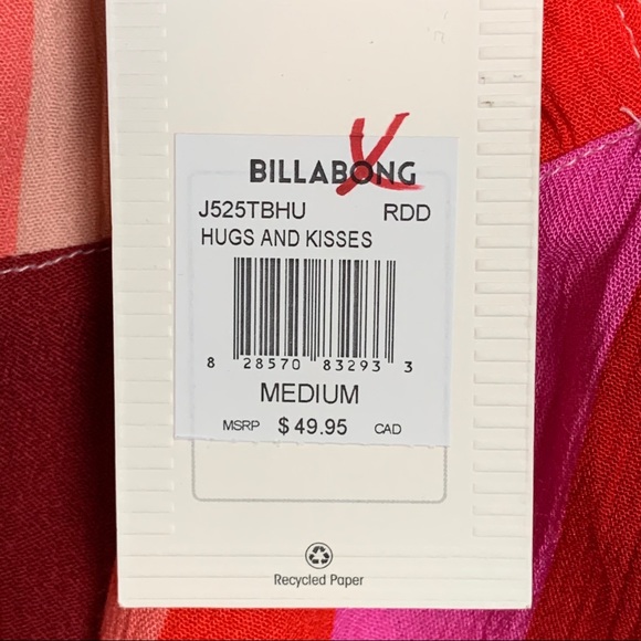 NWT Billabong Red/Pink Striped Hug and Kisses Cami - Picture 6 of 10